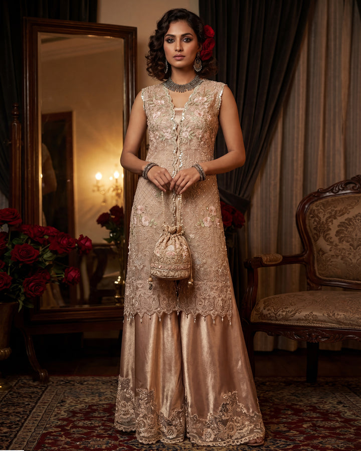 Champagne Gold Dhaka Set