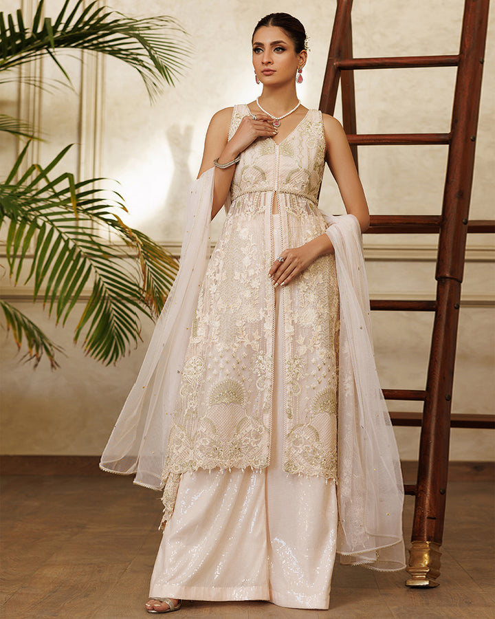 Unstitched Net Embroidered Dress