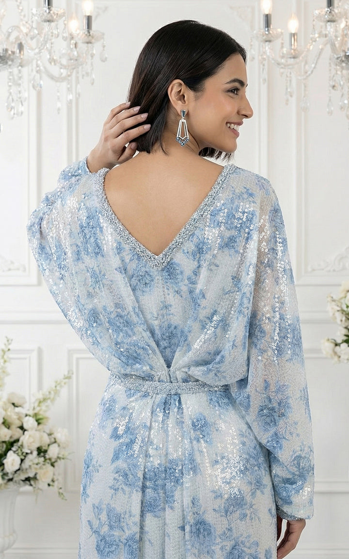 Unstitched Azure Ethereal Shimmer Kaftan