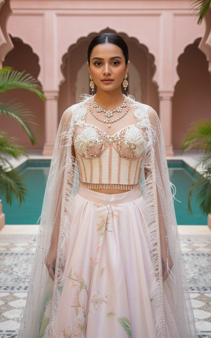 Tropical Fantasy Bustier Lehenga Set