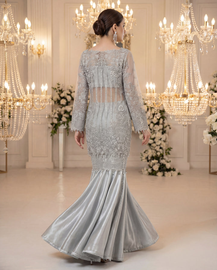 Frost Argent Cutwork Gharara Set