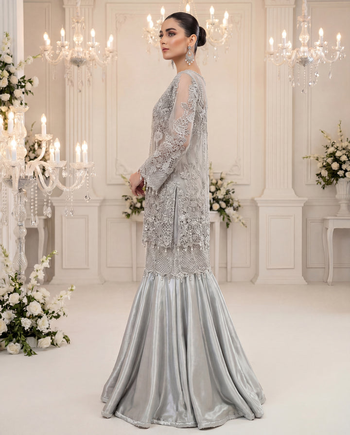 Frost Argent Cutwork Gharara Set