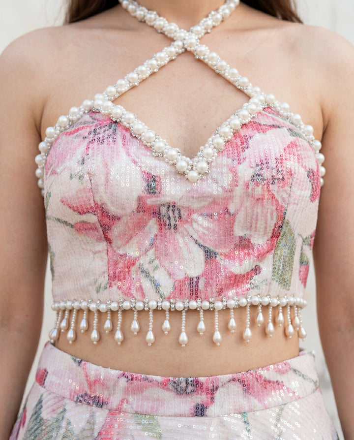 Hydrangea Mist Sequin Lehenga Set