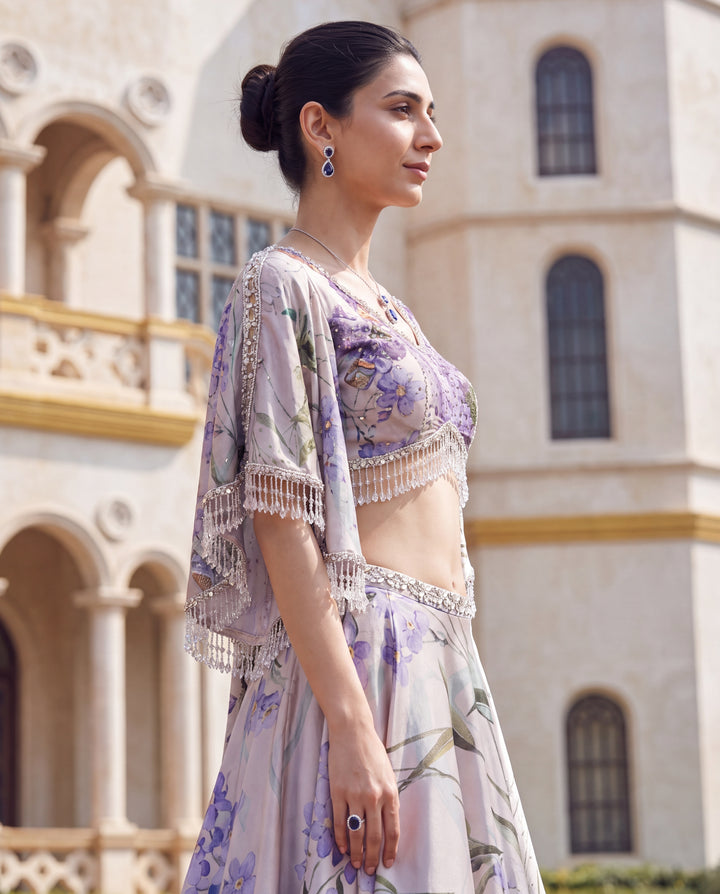 Unstitched Iris Bloom Lehenga Set