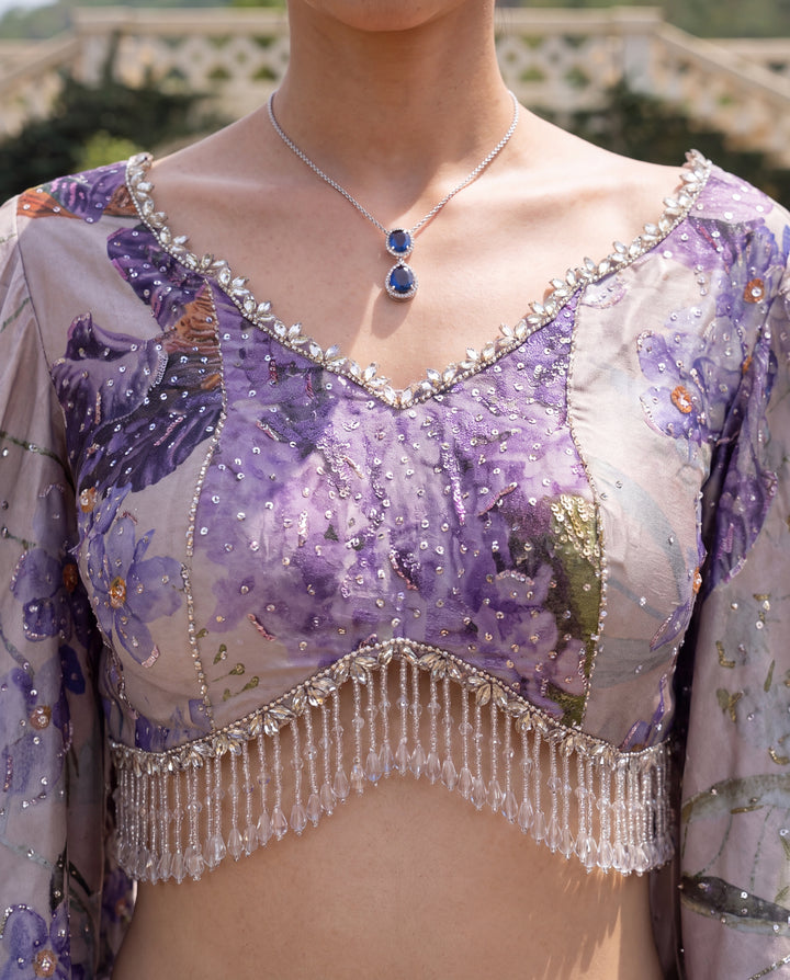 Unstitched Iris Bloom Lehenga Set