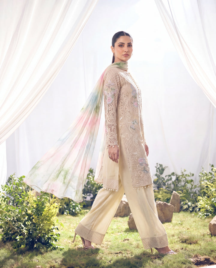 Ivory Whisper Floral Cutwork Ensemble