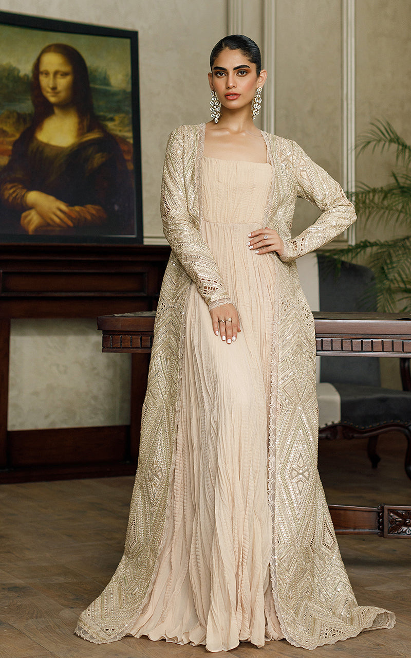 Threads and Motifs | Formal Dresses 24 | 8395 XL / Beige / Organza Threads and Motifs | Formal Dresses 24 | 8395 XL / Beige / Organza