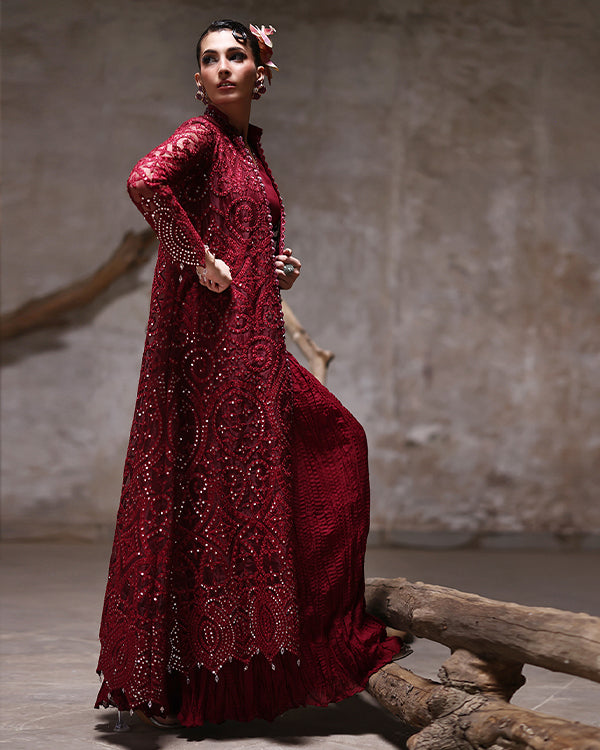 Organza Jacket With Crushed Trouser