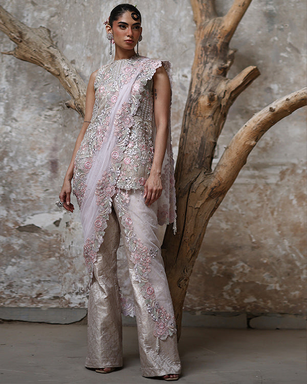 Organza Embroidered Shirt