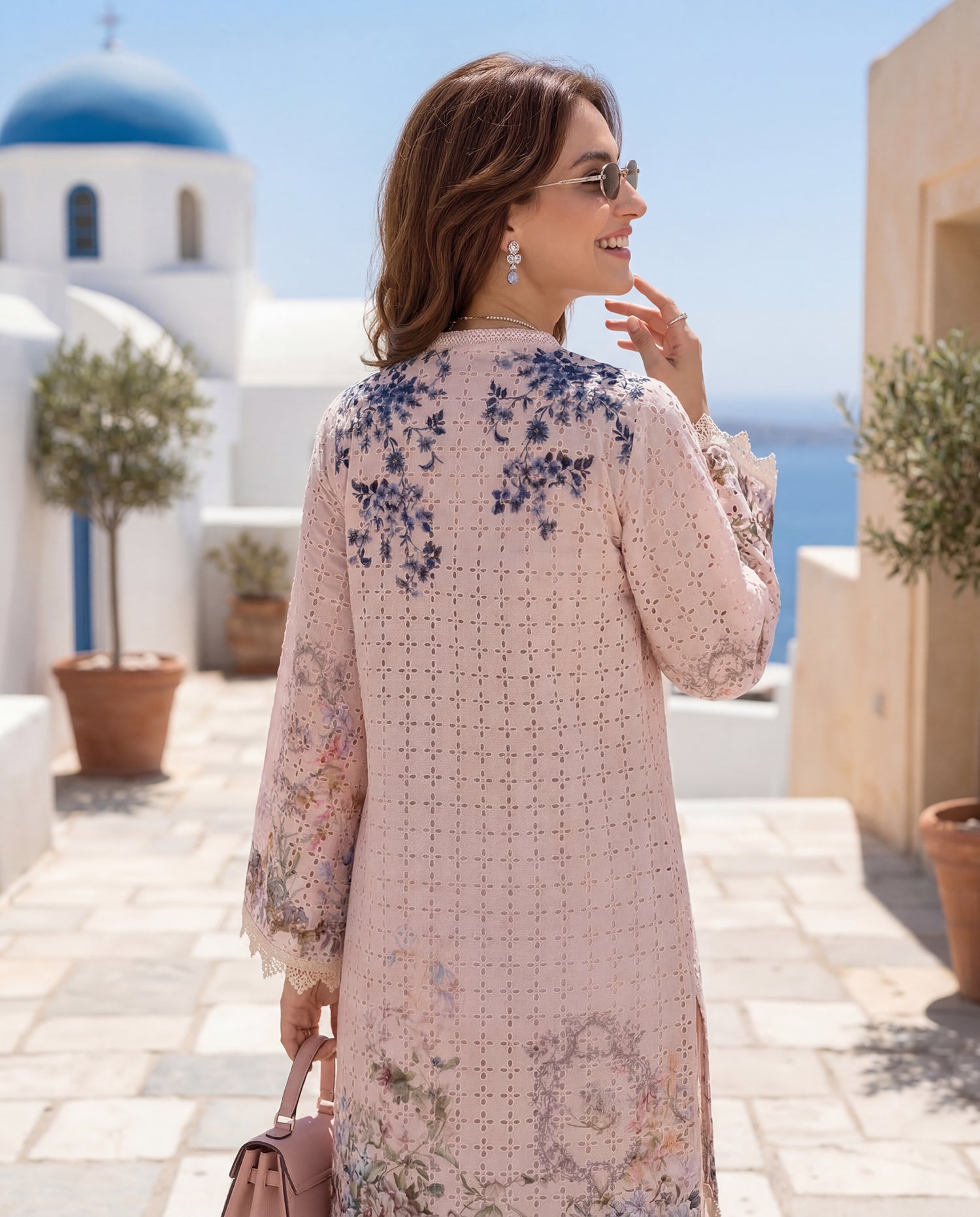 Summer Blush Floral Eyelet Set (RTW 2PC)