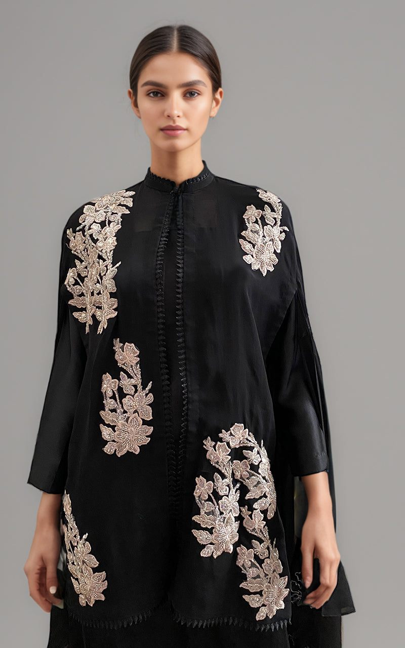 Embroidered Cape With Trouser