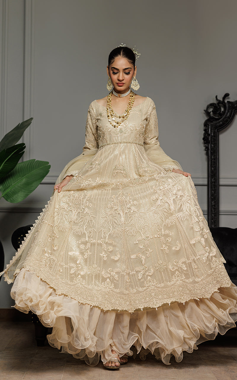 Unstitched Net Embroidered Maxi