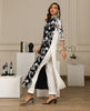Unstitched Black & White Floral Elegance