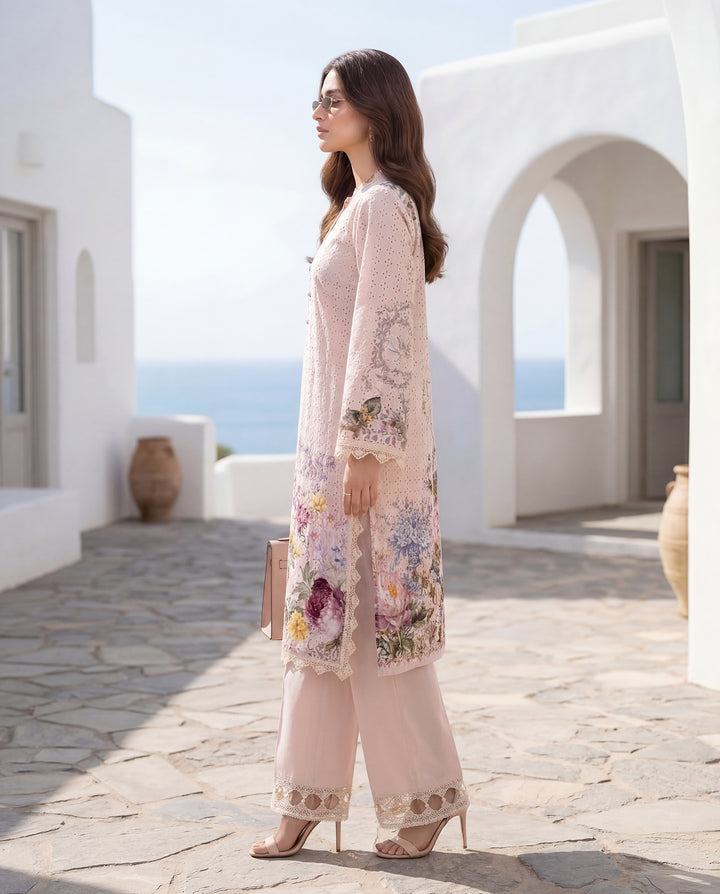 Summer Blush Floral Eyelet Set (RTW 2PC)