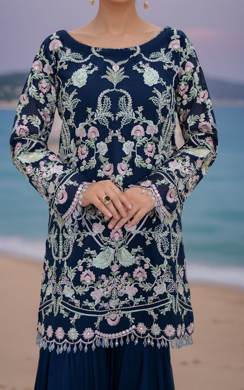 Chiffon Embroidered Shirt