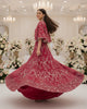 Ruby Rosette Cape Lehenga