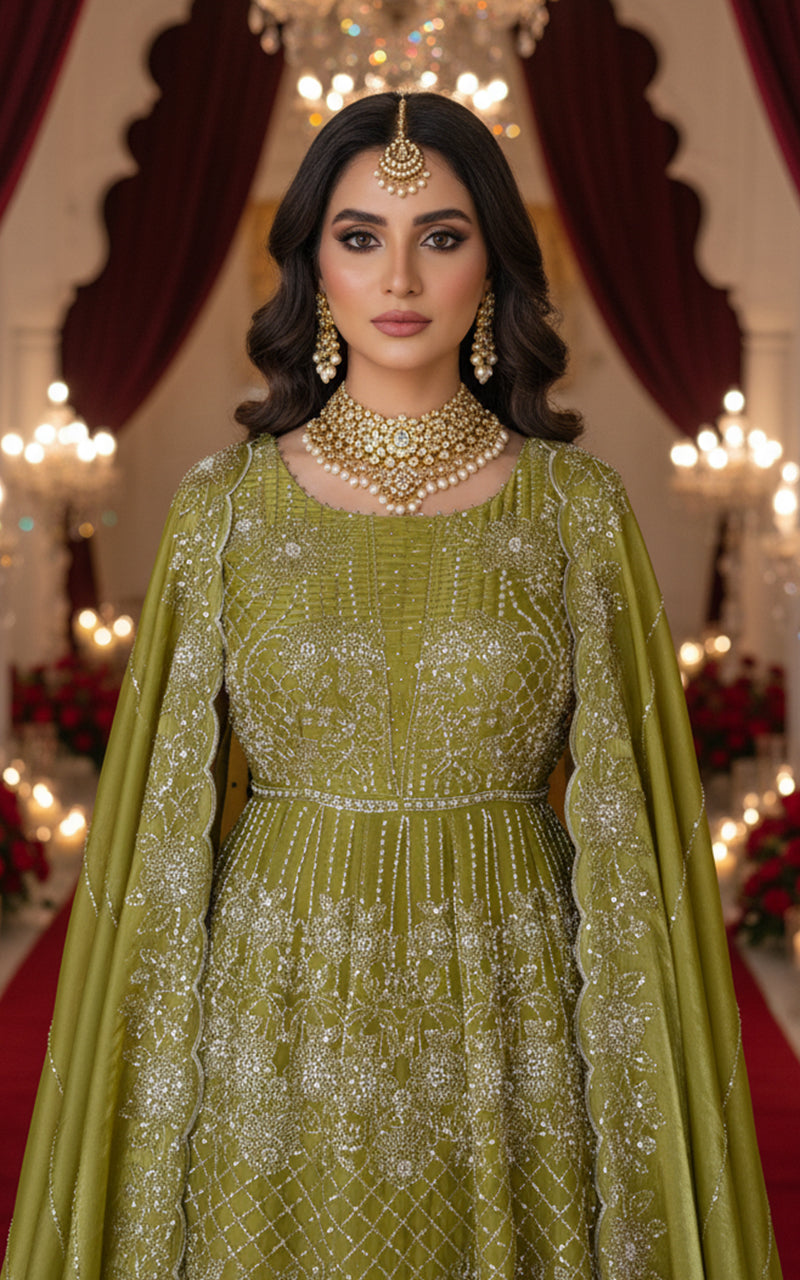 Embroidered Maxi With Dupatta