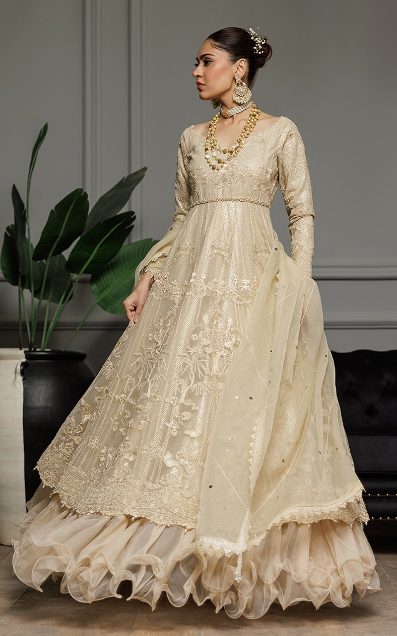 Unstitched Net Embroidered Maxi
