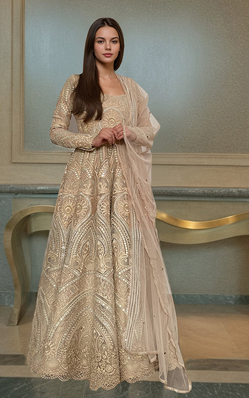 Organza Embroidered Maxi