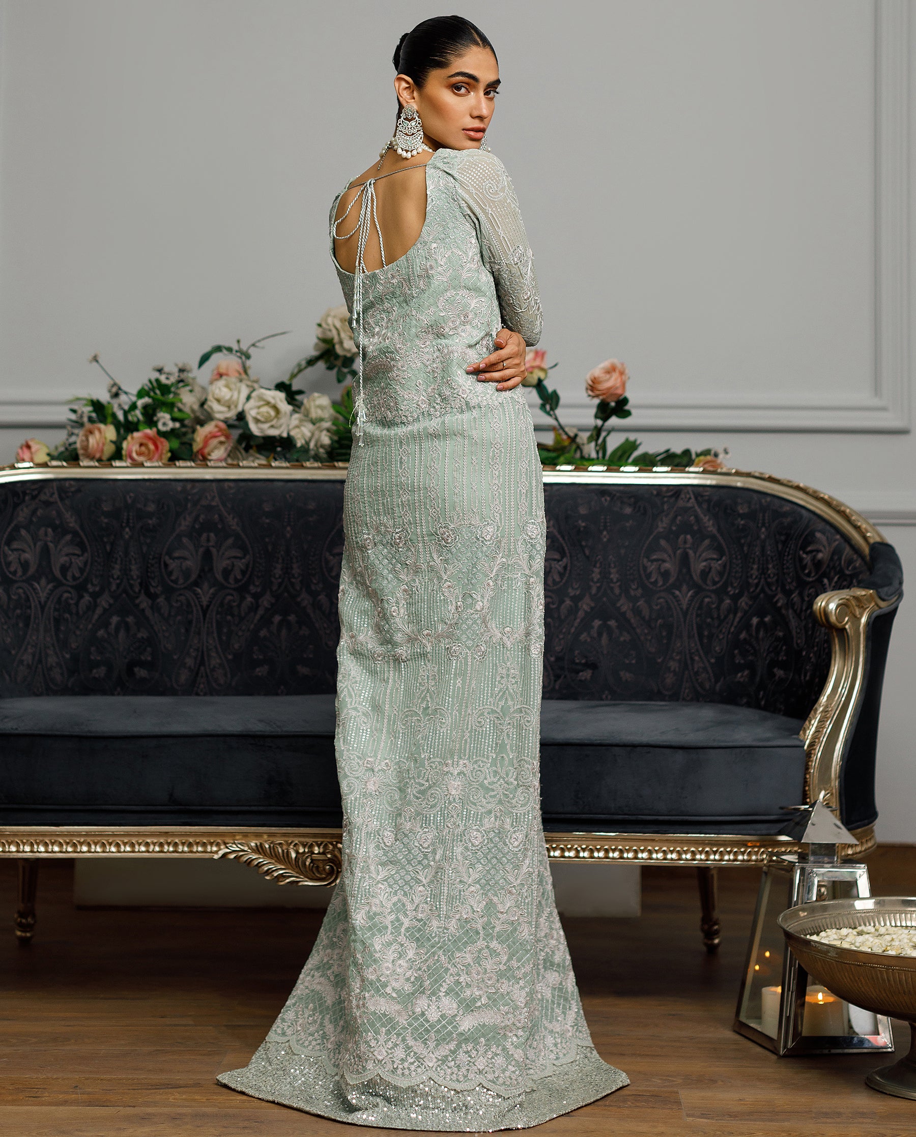 Unstitched Chiffon Embroidered Dress