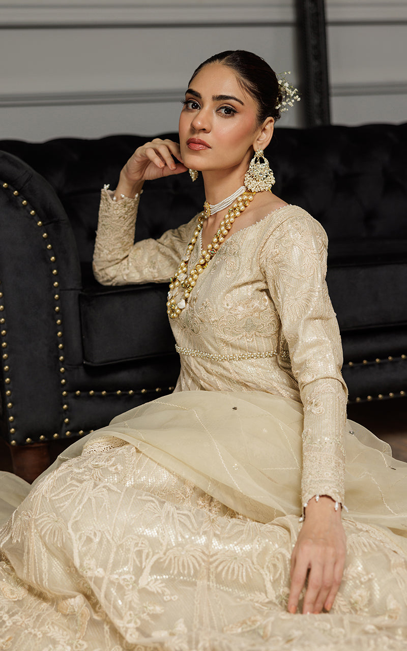 Unstitched Net Embroidered Maxi