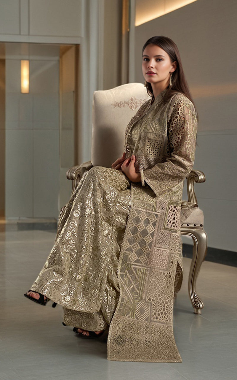 Embroidered Jacket With Blouse