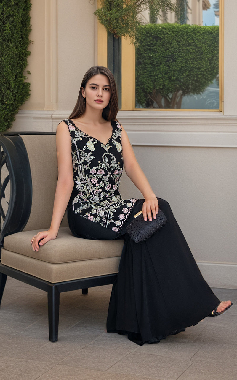 Chiffon Embroidered Shirt