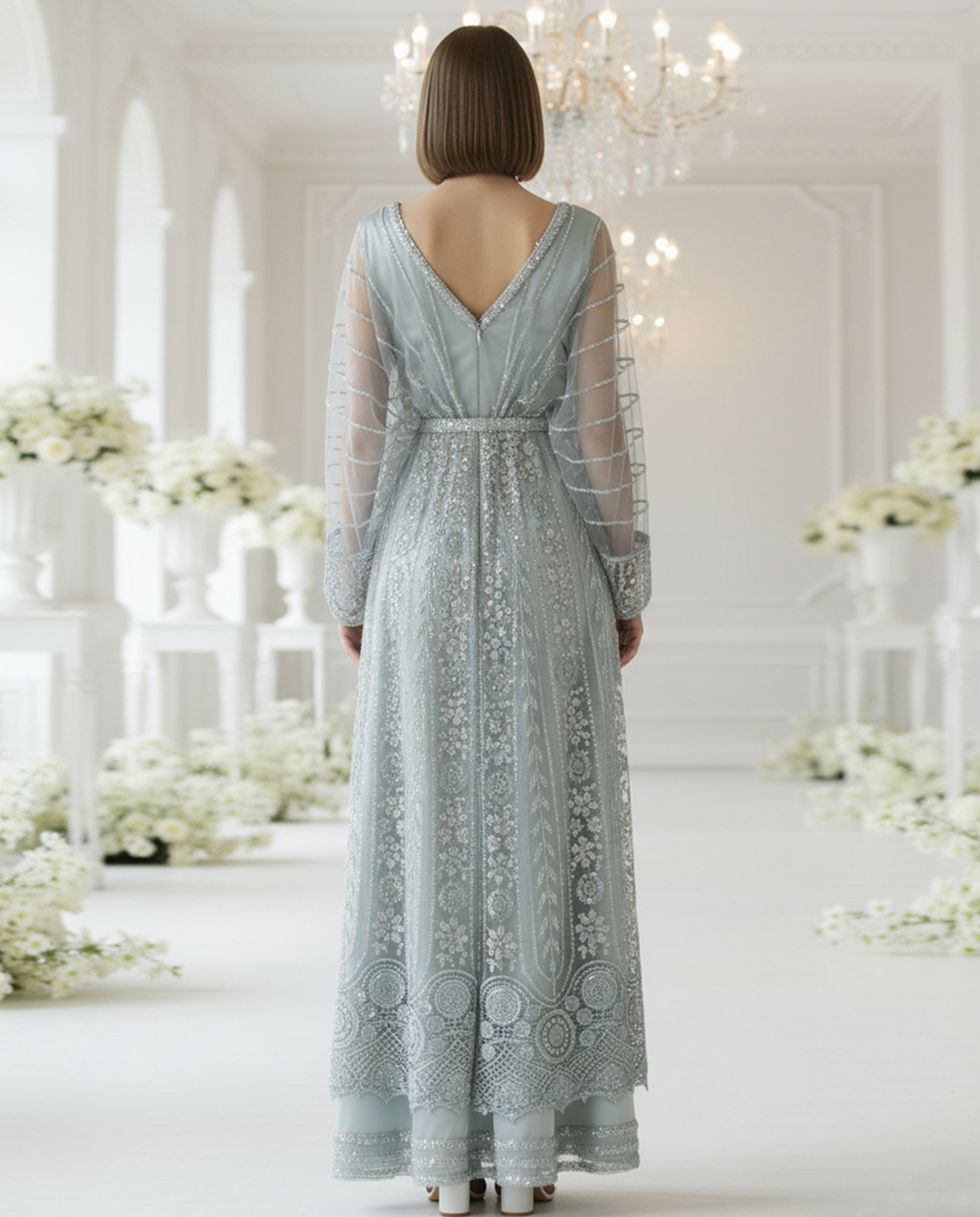 Unstitched Celeste Mist Kaftan