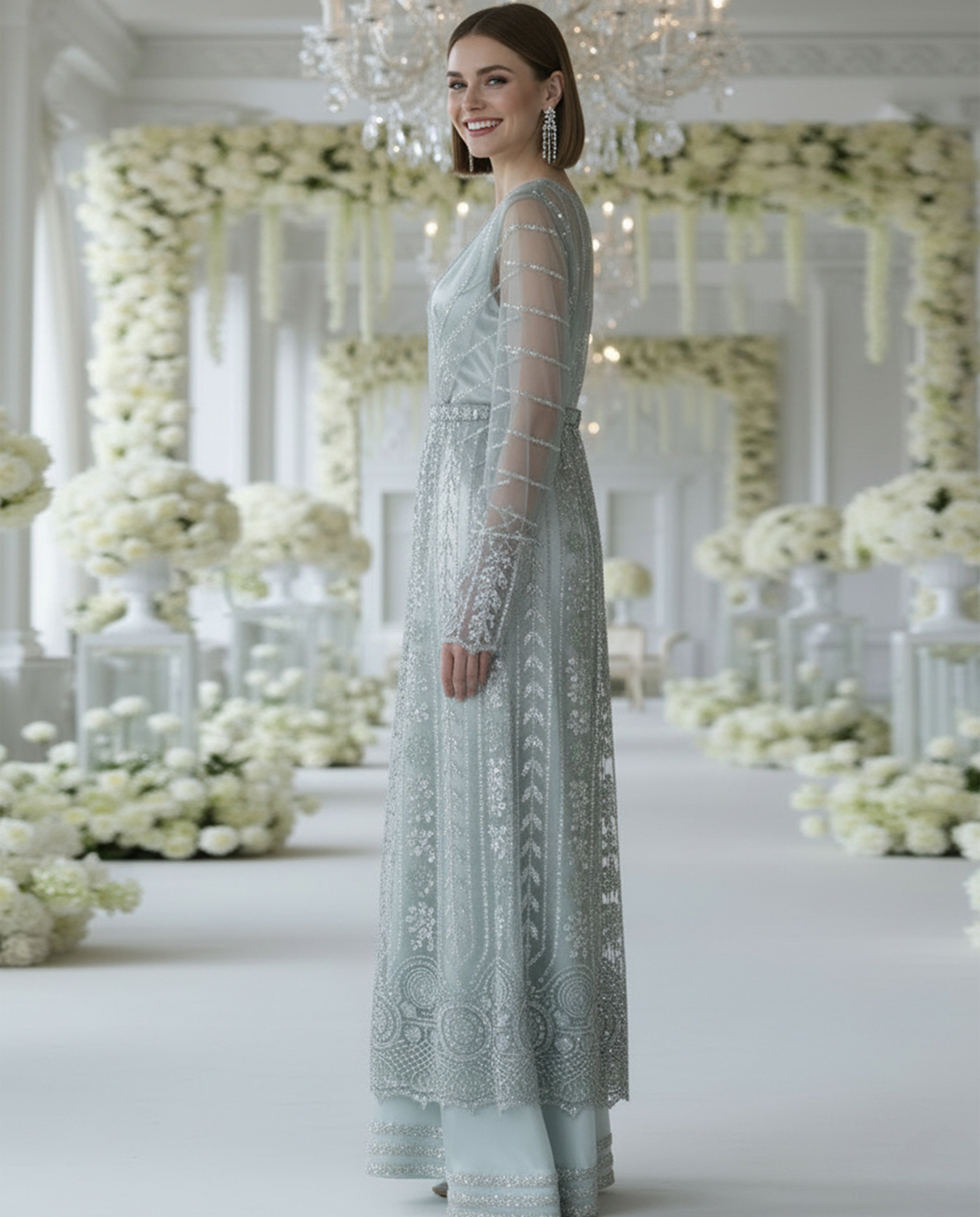 Unstitched Celeste Mist Kaftan