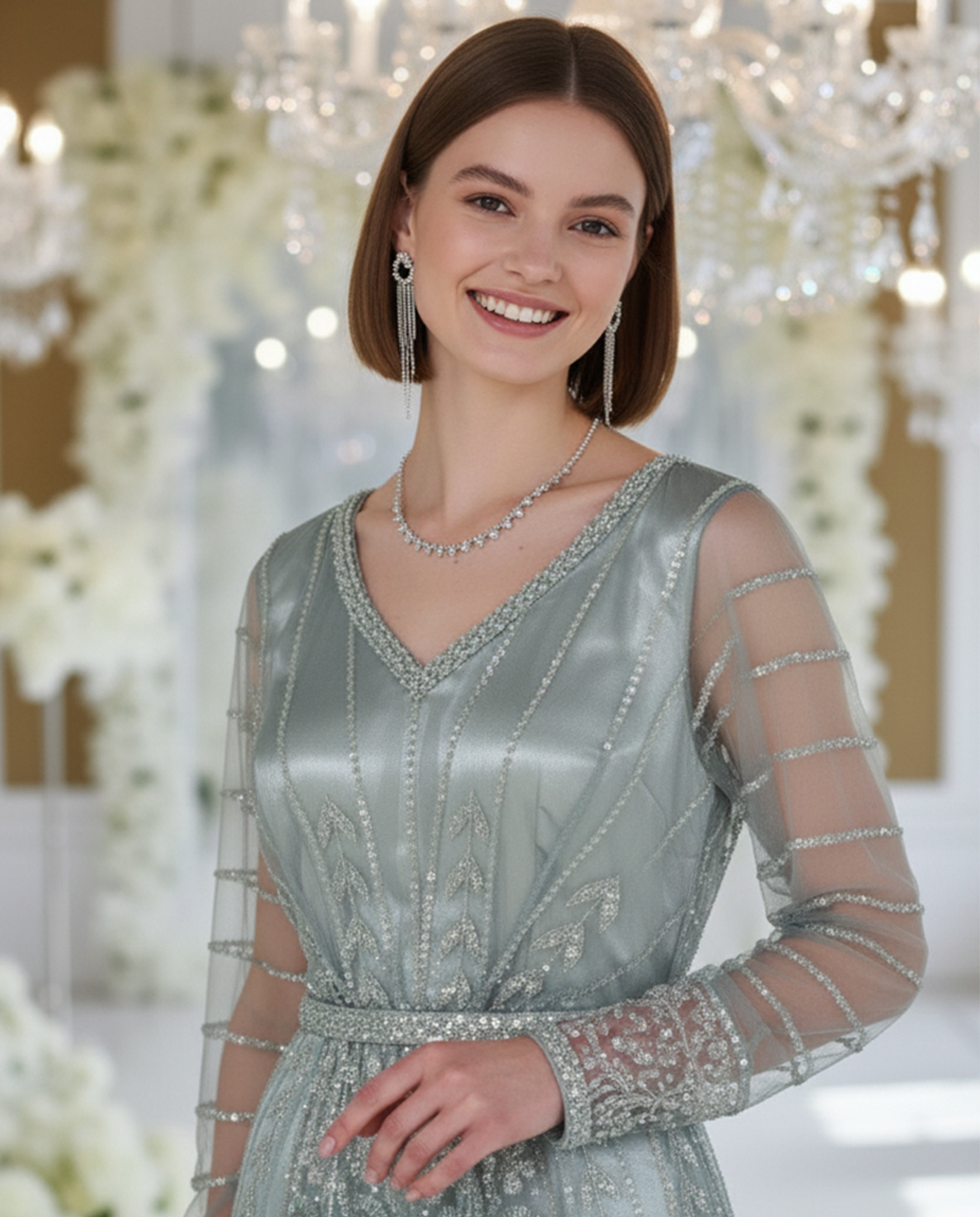 Unstitched Celeste Mist Kaftan