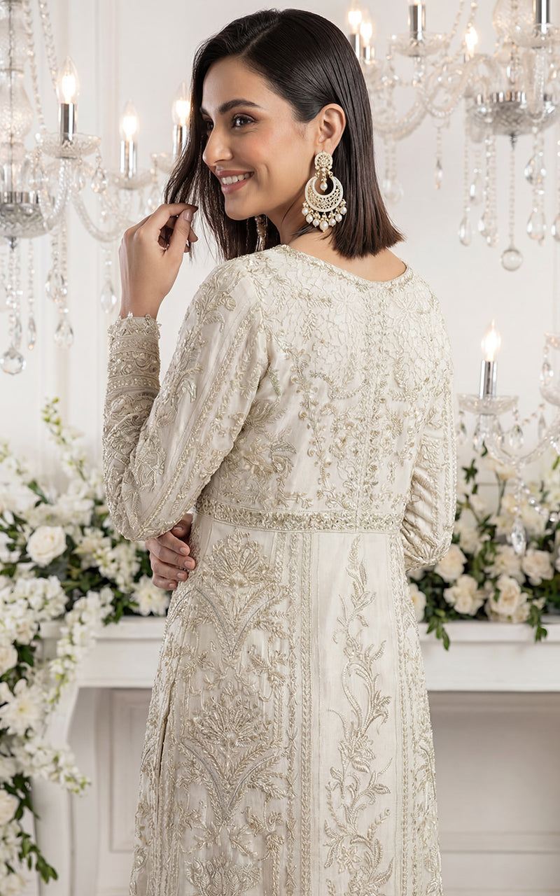 Unstitched Ornate Ivory Ensemble