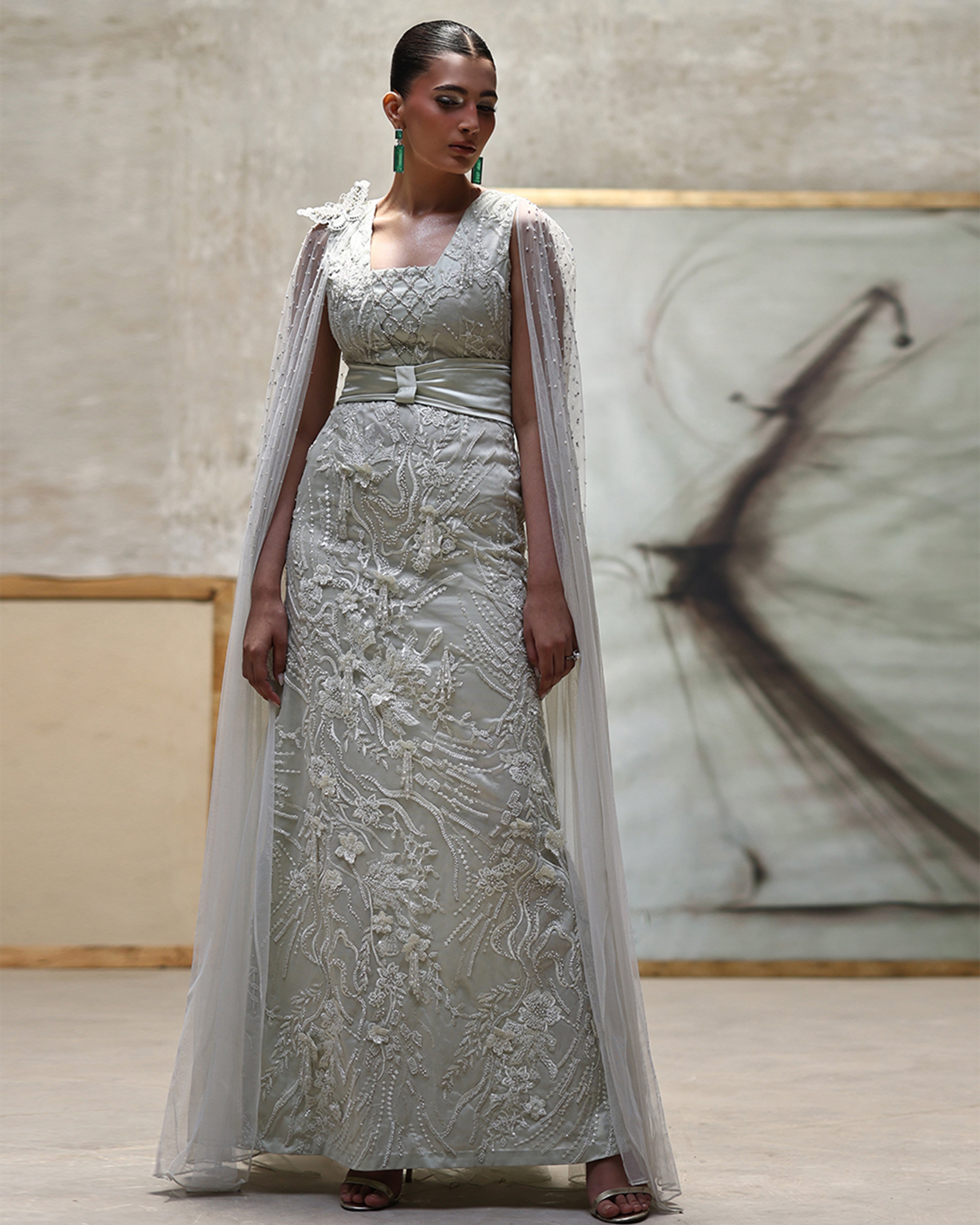 Net Embroidered Dress