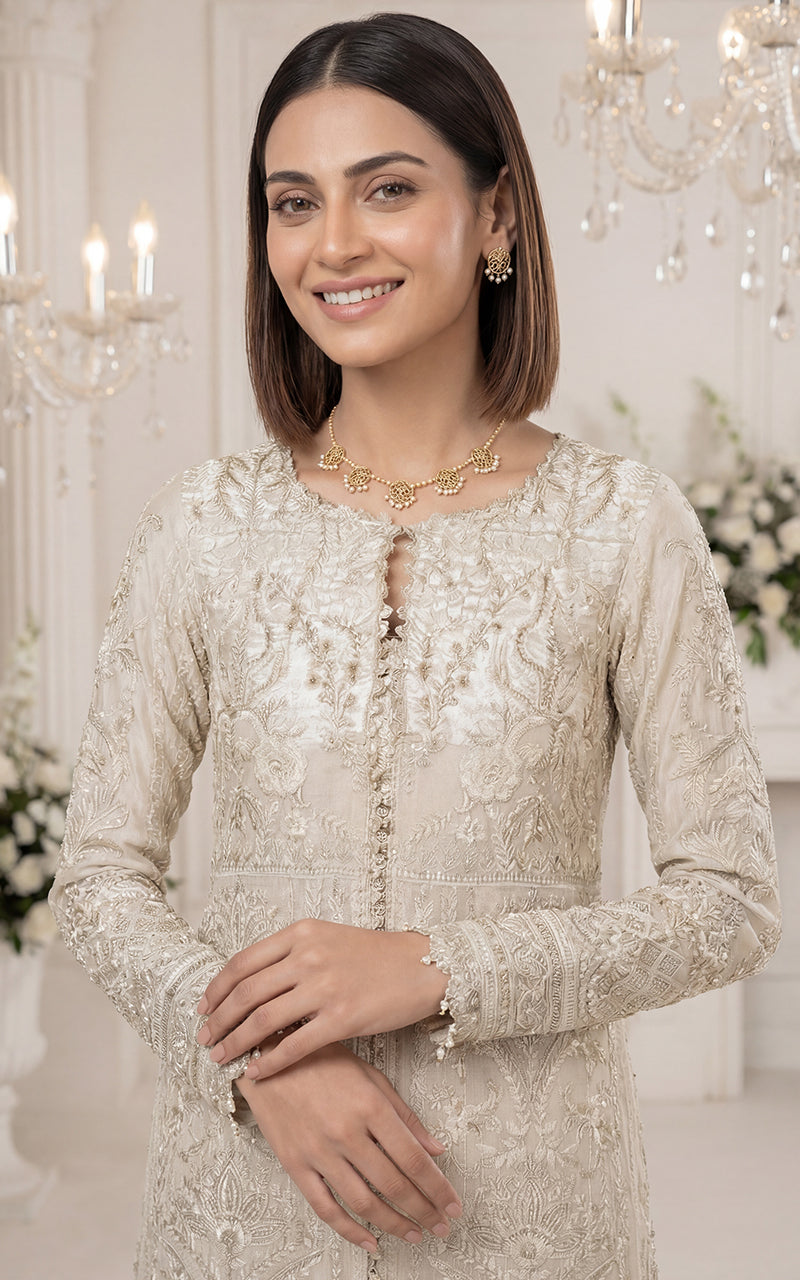 Embroidered Jacket With Trouser
