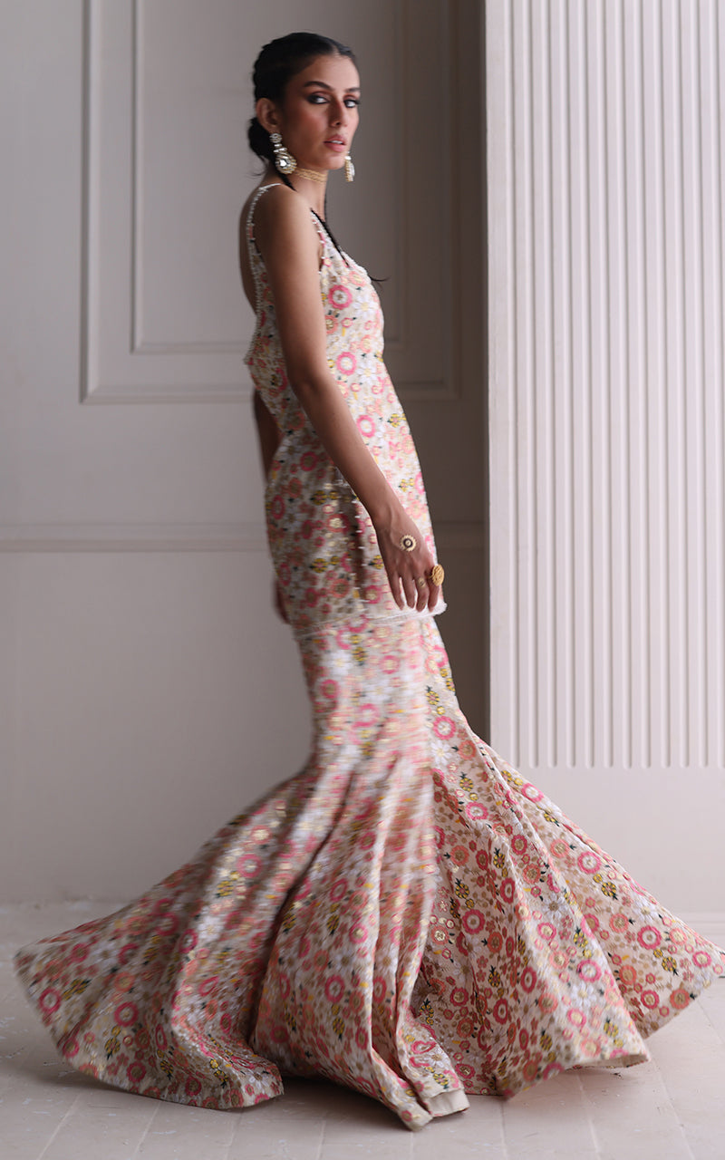 Embroidered Shirt With Gharara