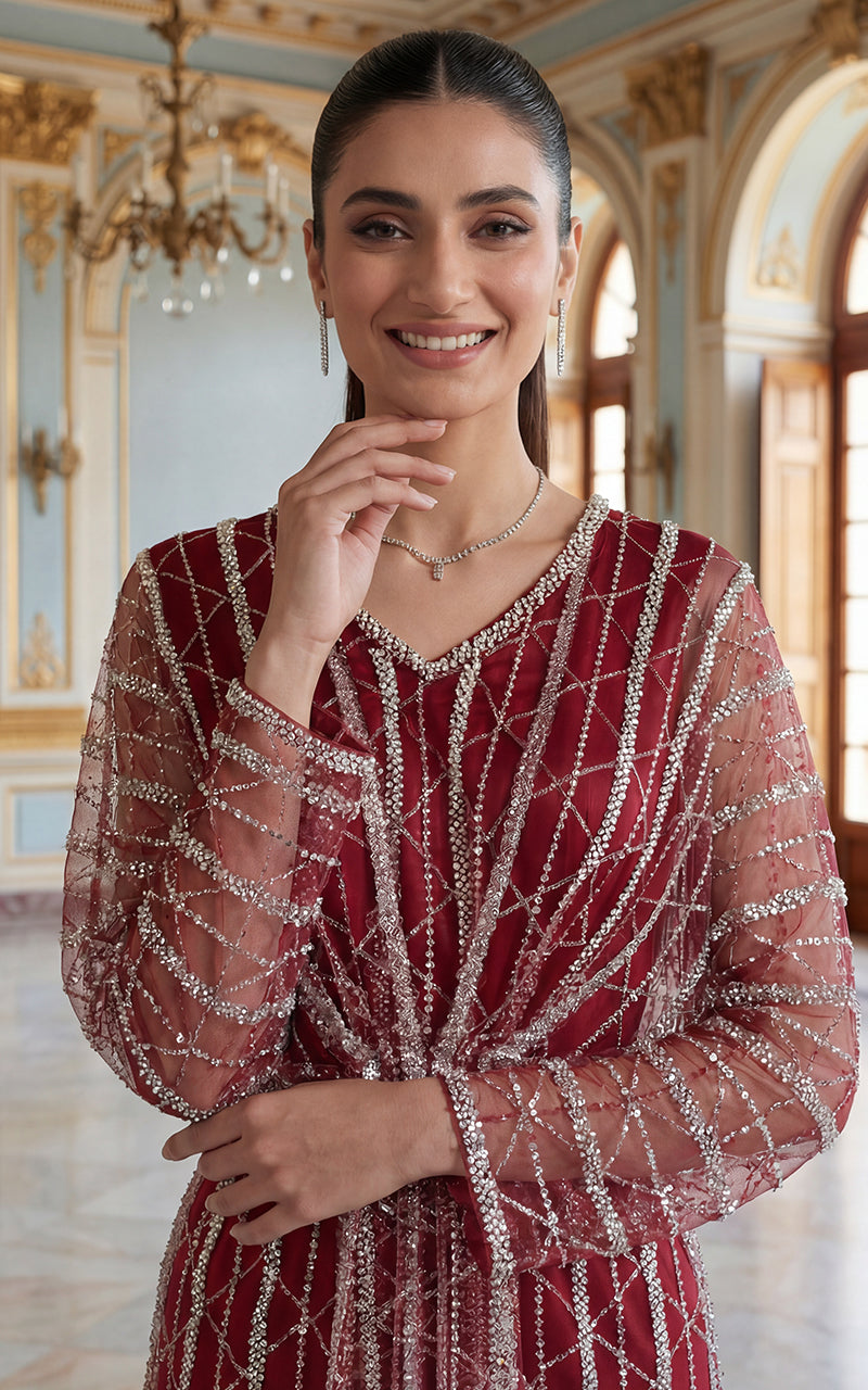 Net Embroidered Kaftan