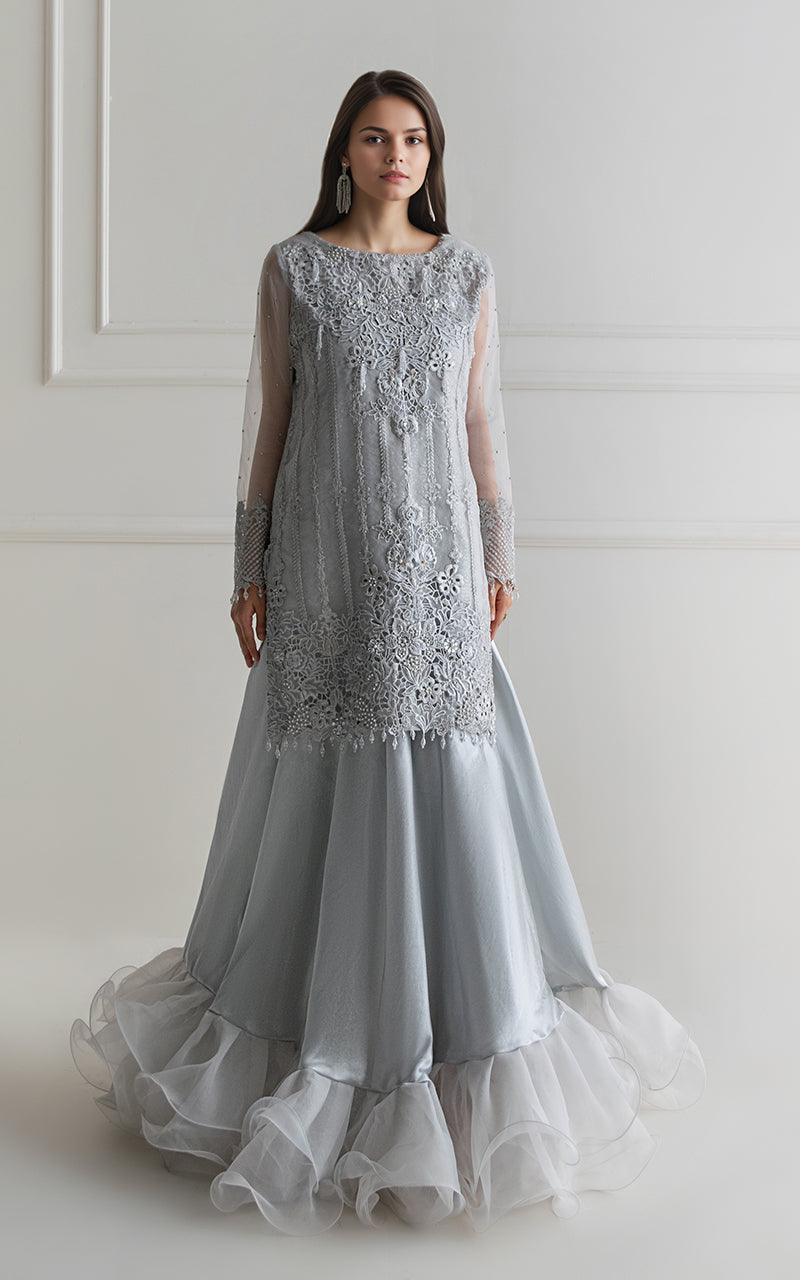 EMBROIDERED SHIRT WITH LEHENGA