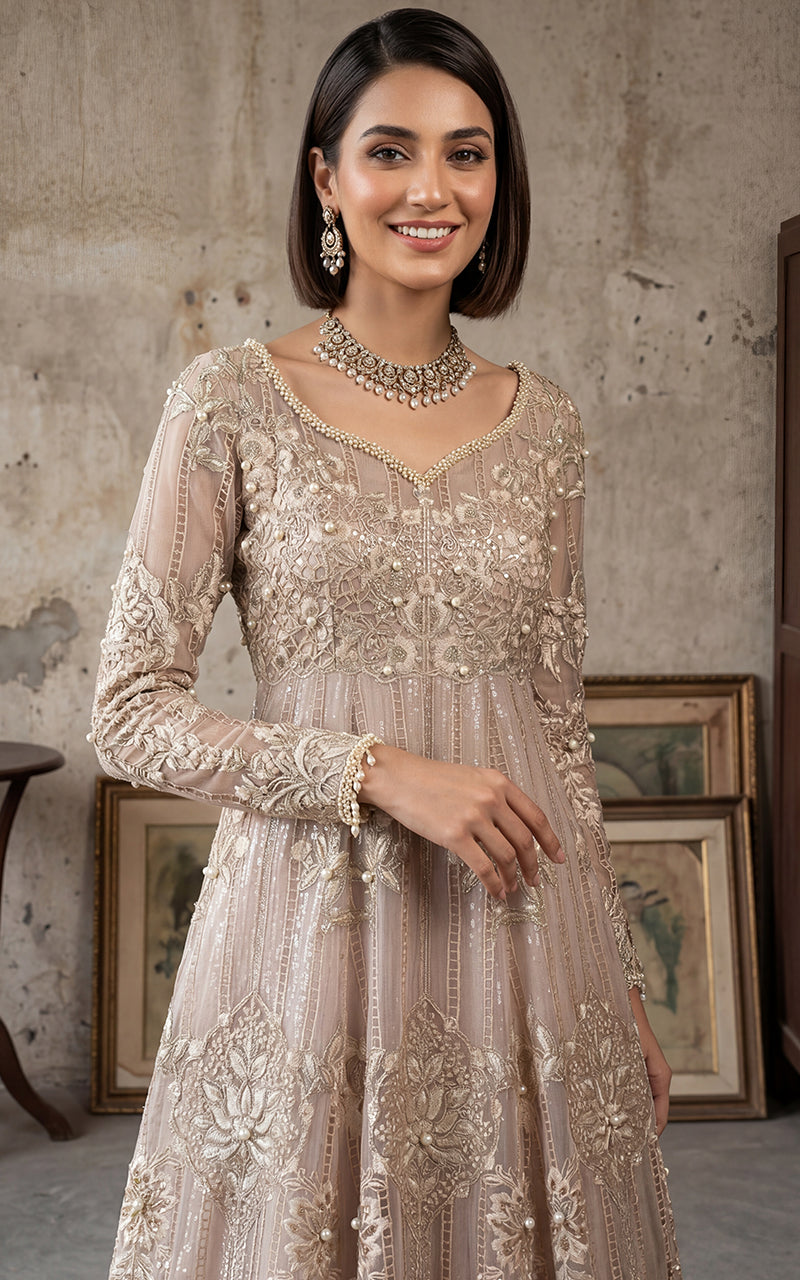 Unstitched Embroidered Maxi