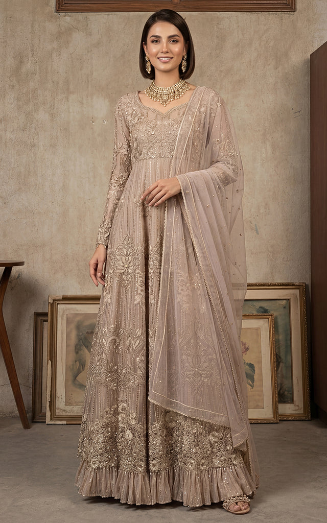 Unstitched Embroidered Maxi