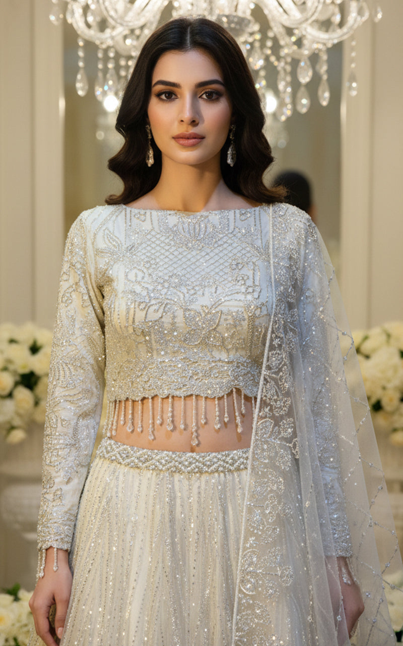Embroidered Blouse With Lehenga
