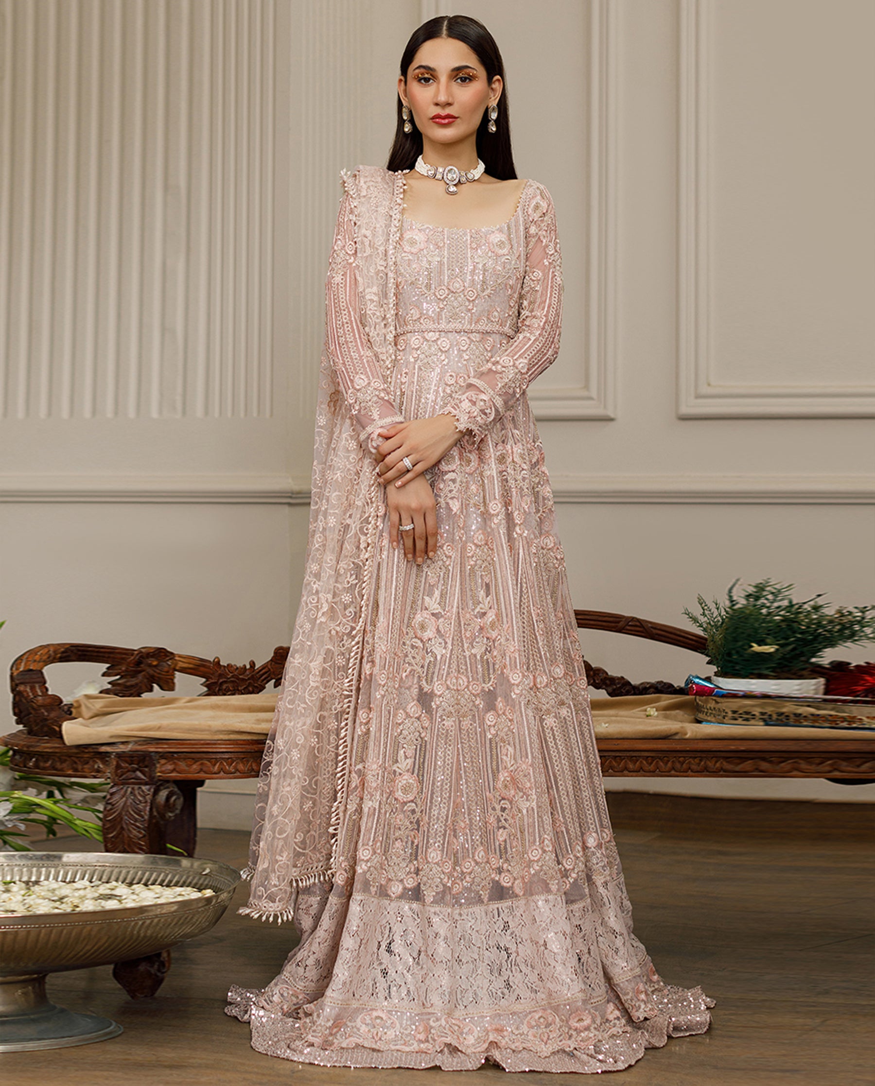Net Embroidered Maxi