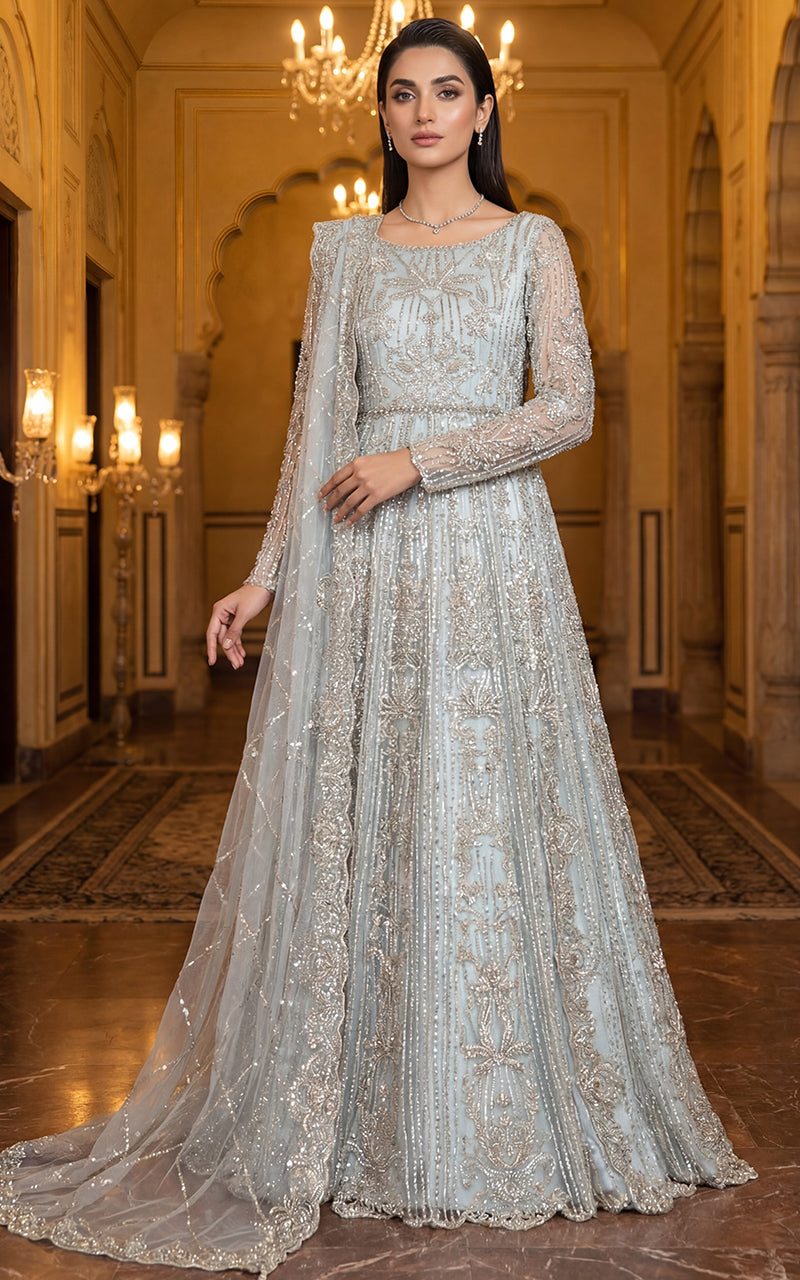 Embroidered Maxi With Dupatta