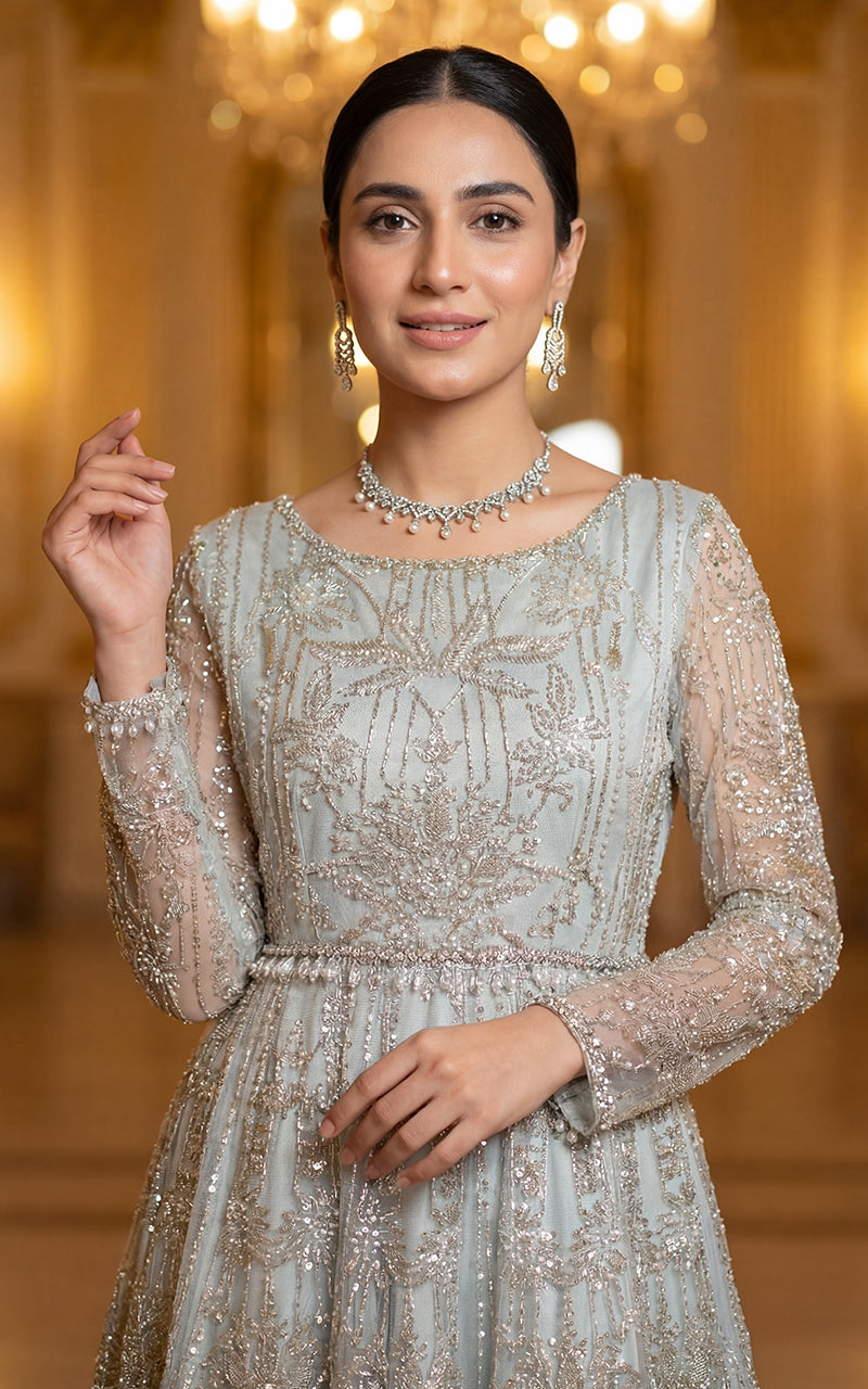 Embroidered Maxi With Dupatta