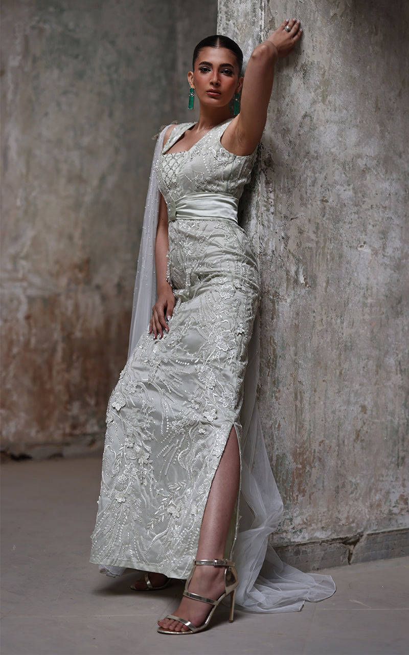 Net Embroidered Dress