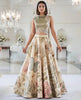 Unstitched Embroidered Blouse With Printed Skirt