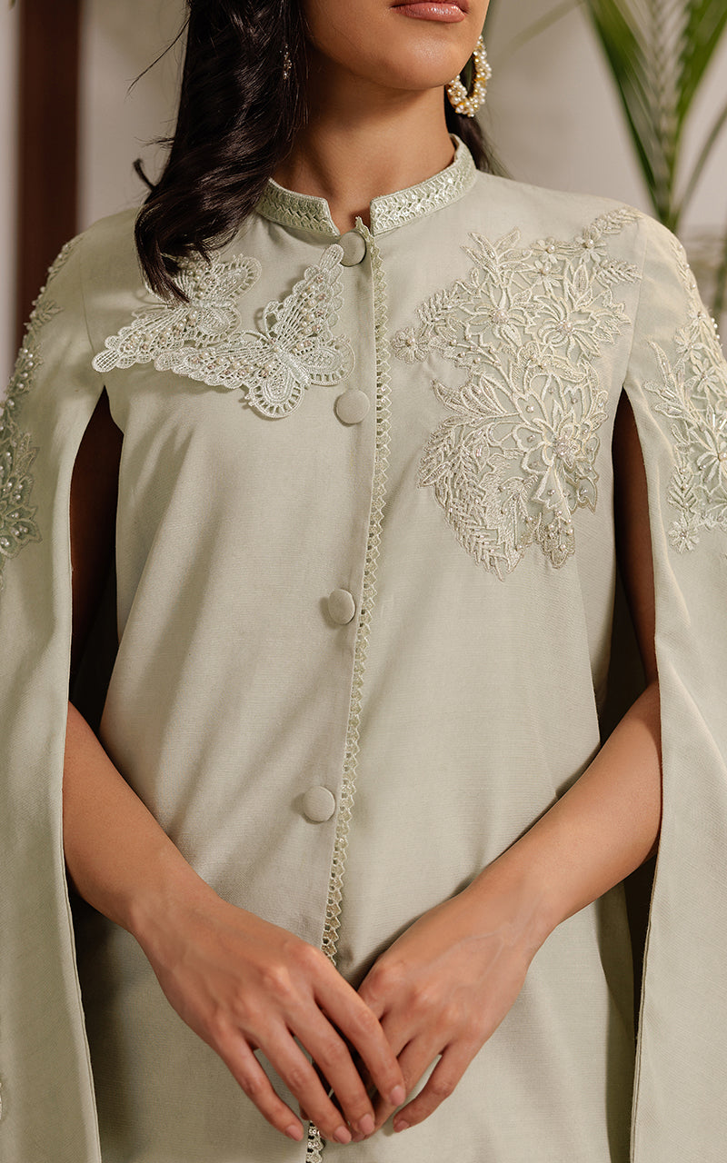 Embroidered Cape With Trouser