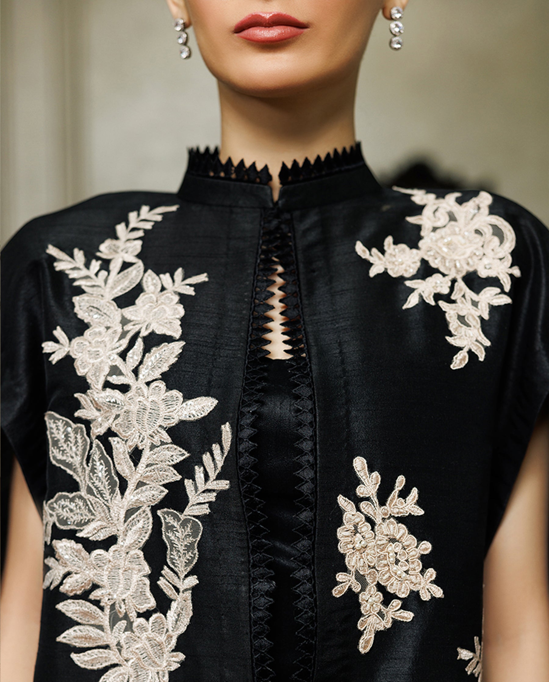 Embroidered Cape With Trouser