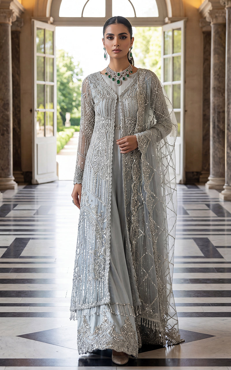 Embroidered Jacket With Dress