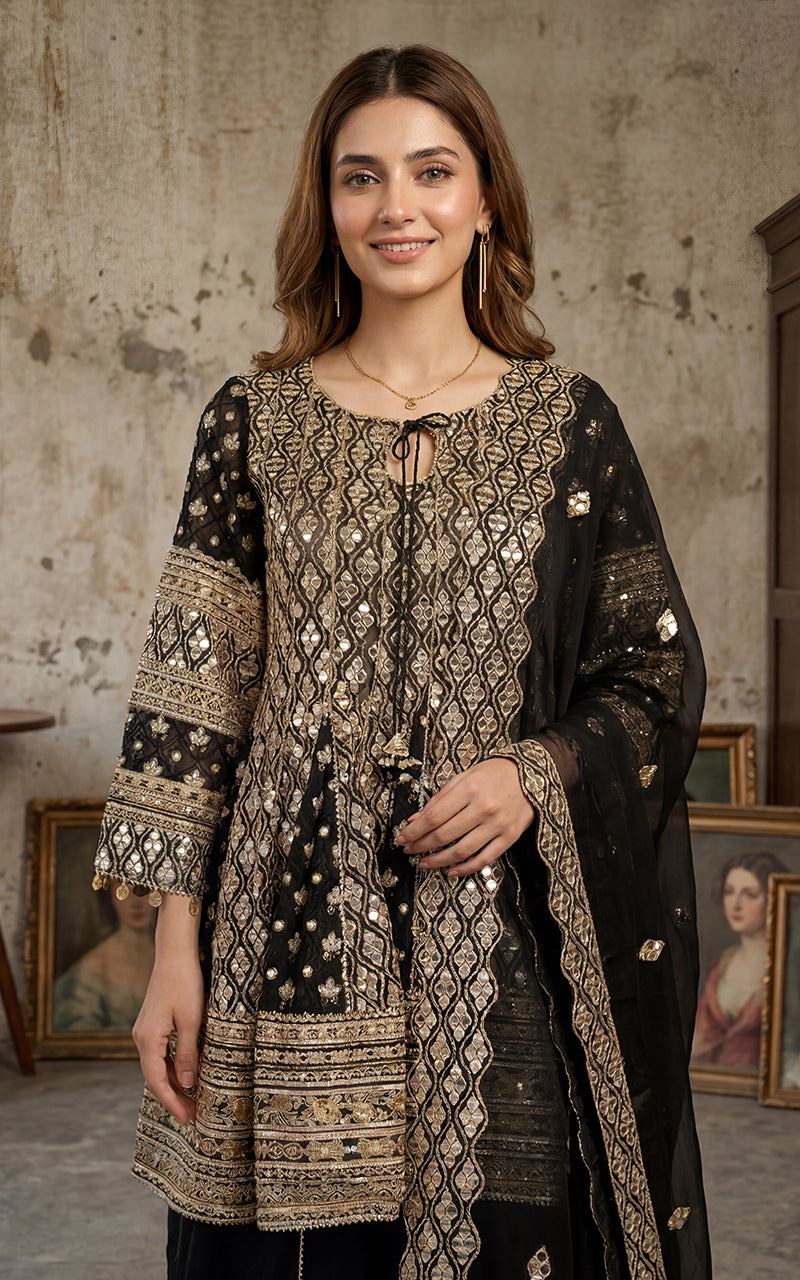 The Zariyah Mirror Peplum & Dhaka Ensemble