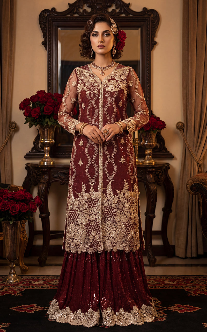 Embroidered Shirt With Skirt