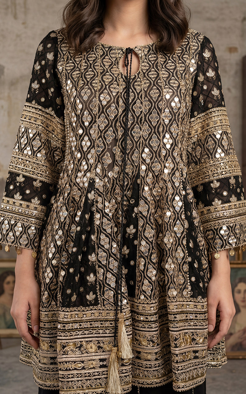 Unstitched The Zariyah Mirror Peplum & Dhaka Ensemble